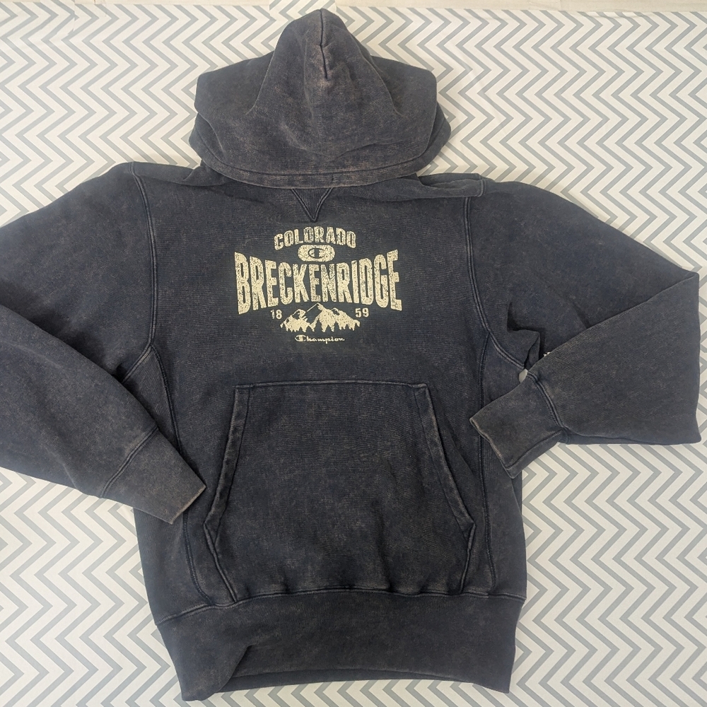 Champion Breckenridge Colorado Blue Hoodie Size Small
